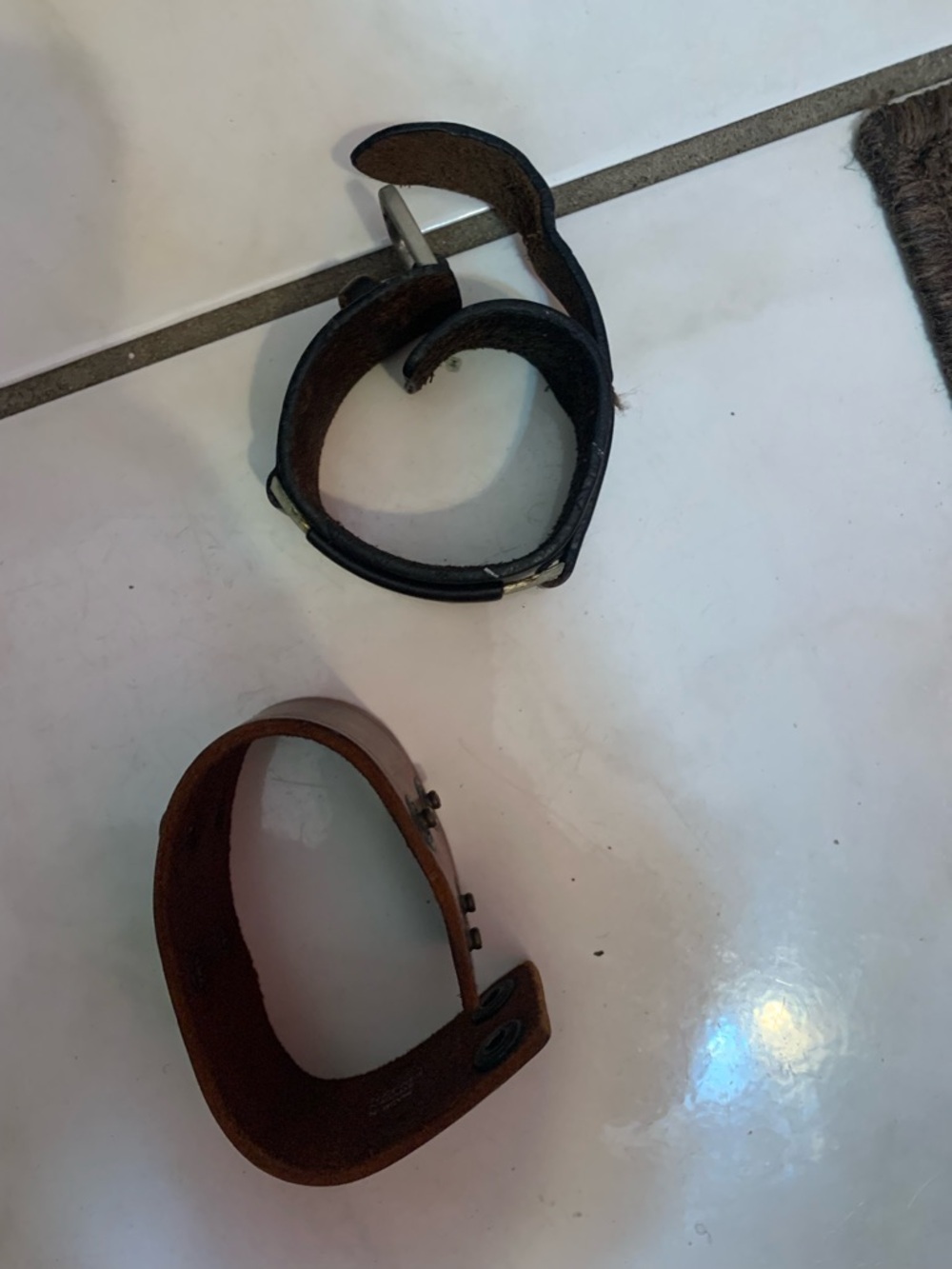 H&M Leather Wrist Cuffs in Black and Brown